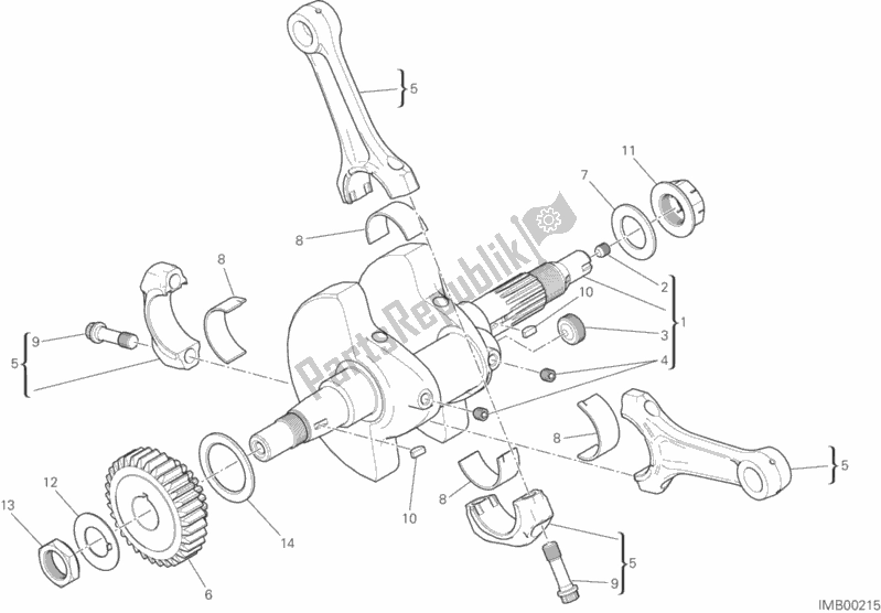 All parts for the Connecting Rods of the Ducati Scrambler Urban Enduro 803 2016